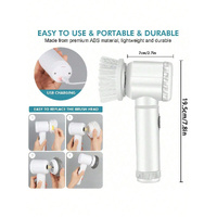White Electric Cleaning Brush with Multiple Attachments - Rechargeable and Versatile for Home and Kitchen Use thumbnail