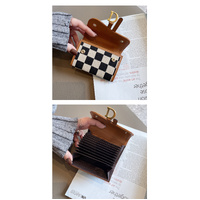 Yellow Stylish Checkered Wallet with Multiple Card Slots - Compact and Practical for Daily Use thumbnail