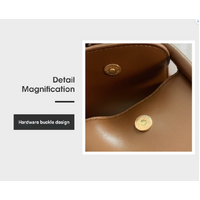 Brown Compact Crossbody Leather Handbag - Chic and Stylish for Everyday Use thumbnail