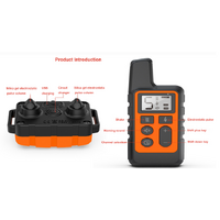 Orange Remote Dog Training Collar with Adjustable Shock and Vibration - Rechargeable, Waterproof, 2 Channels for Small to Large Dogs thumbnail