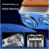 Blue Electric Shaver - Compact and Portable, USB Rechargeable with Digital Display, Ergonomic Design thumbnail