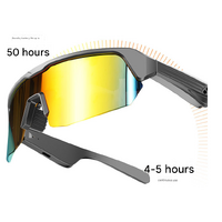 Black Smart Bluetooth Sports Glasses - Ergonomic Design with Soft Nose Bridge, HD Audio, UV Protection thumbnail