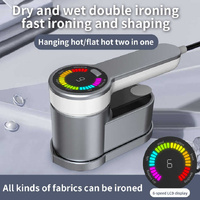 Yellow Mini Electric Iron - Rotating Handheld Garment Steamer, Portable Wrinkle Remover for Clothes, Compact Steam Iron for Home and Travel Use thumbnail