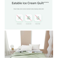 Blue Breathable Cotton Summer Quilt - Lightweight Cooling Blanket for Air-Conditioned Rooms thumbnail