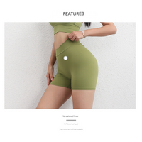 XL Yellow Women's V-Back Scrunch Butt Yoga Shorts - High-Waisted Seamless Workout Shorts thumbnail