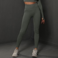 L Dark Grey Seamless Butt-Lifting Yoga Leggings - High-Waist Peach Hip Workout Tights thumbnail