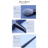 Gray 12-Piece Professional Makeup Brush Set with Cosmetic Bag - Premium Synthetic Fiber, Wooden Handle, Aluminum Tube thumbnail
