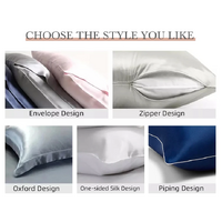 Black Luxury Double-Sided Satin Silk Pillowcase - Summer Cooling Polyester Pillow Cover Set(Without Pillow Core) thumbnail