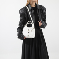 White Trendy Shirt-Inspired PU Shoulder Bag | Stylish Handbag with Unique Design thumbnail