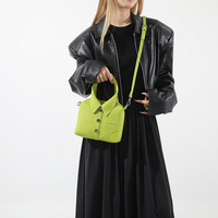 Green Trendy Shirt-Inspired PU Shoulder Bag | Stylish Handbag with Unique Design thumbnail