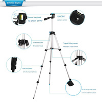 Black Aluminum Alloy Camera and Phone Tripod - Adjustable Lightweight Stand(Tripod + Small Live Broadcast Clip) thumbnail