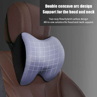 Green Memory Foam Car Seat Neck and Lumbar Support Set - Ergonomic Cushion for Office, Home, and Driving thumbnail