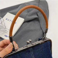 Dark Blue Handmade Denim Patchwork Small Crossbody Bag - Women's Shoulder & Handbag with Vintage Style thumbnail