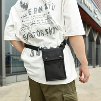 Black Water-Resistant Nylon Crossbody Phone Bag - Compact Travel Wallet & Card Holder for Men and Women(Mobile phones and cards are shooting props, no thumbnail