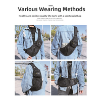 Black And Green Men's Vintage Chest Bag - Multi-functional Waterproof Crossbody Sling Bag for Outdoor Sports thumbnail