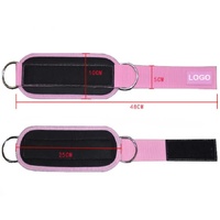 Black Set (2 Ankle Straps + 3 elastic ropes + 1 mesh bag) Adjustable Ankle Straps for Leg and Glute Training - EVA Padded Gym Foot Straps thumbnail