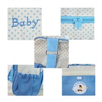 Large Dark Blue Fashionable Large-Capacity Cartoon Bear Shoulder Crossbody Mommy Bag - Stylish and Functional Diaper Bag thumbnail