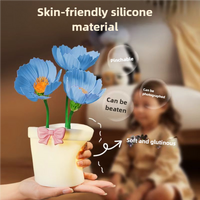 Purple Flowers Silicone Touch Flower Aromatherapy Night Light Pot - Romantic Home Decor for Kids and Adults thumbnail
