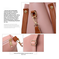 Pink Elegant 4-Piece Women’s Handbag Set – Stylish PU Leather Tote, Shoulder Bag, Clutch, and Wallet for Every Occasion thumbnail