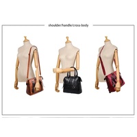Black 4-Piece Women’s PU Leather Tote Bag Set - Vintage Handbag, Shoulder Bag, Clutch, and Card Holder - Lightweight Design thumbnail