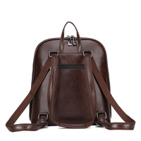 Brown Stylish Women's PU Leather Backpack - Spacious, Anti-Theft, Multi-Pocket Travel Bag for School or Work thumbnail