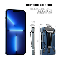 1 Pcs Grey Premium RFID Blocking Aluminum Alloy ID Badge Holder with Transparent Card Slot & Money Clip thumbnail