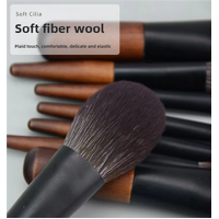 Style B 12-Piece Mini Portable Makeup Brush Set - Fiber Bristle Beauty Tool Set(With storage bag) thumbnail
