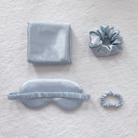 Green Luxury Faux Silk Sleep Gift Set - 4-Piece Eye Mask, Pillowcase & Scrunchies for Relaxation & Comfort thumbnail