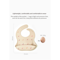 Rainbow Pattern Beige Soft and Safe Silicone Baby Feeding Set - Bib, Bowl, and Spoon Combo for Mess-Free Meals thumbnail