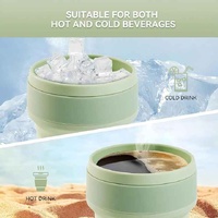 2 Pcs Blue Collapsible Silicone Coffee Cup - Portable, Food-Grade, Microwave & Freezer Safe Travel Mug(Combination pack of the same color) thumbnail