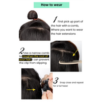 4 Pcs Set Dark Brown High-Quality Wavy Clip-In Hair Extensions Set - 50cm, 200g, Synthetic Fiber - Voluminous Beach Waves for Instant Hair Makeover thumbnail