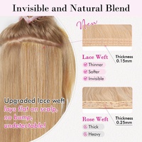 Light Gold 12-Inch Clip-in Wavy Hair Extensions - 4-Piece Set,  Easy to Apply, Instant Volume Boost thumbnail
