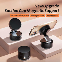 Black Magnetic Phone Mount for Cars and Home, 360° Rotating Magnetic Stand with PC Mirror Sticker thumbnail