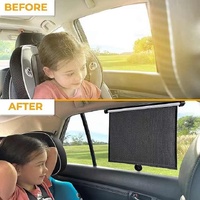2 Pcs 40*50cm Black Adjustable Retractable Car Side Window Sun Shade - UV Protection, Easy Installation with Suction Cups thumbnail
