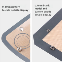 2-piece set (Gray Edge Yellow Background + Red Edge White Background) Non-stick Silicone Baking Mat for Oven & Microwave | Reusable, Thickened Fiber B thumbnail