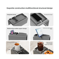Grey Multi-Function Sofa Cup Holder Tray, Silicone Drink Organizer, Adjustable and Easy-to-Clean Sofa Armrest Storage Box for Drinks, Snacks, and Gadg thumbnail