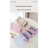 Blue Portable 4-in-1 Cosmetic Storage Bag, Removable Travel Organizer for Makeup, Toiletries, and Small Accessories thumbnail