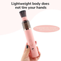 Pink Mini Portable Wireless Dust Vacuum Cleaner, Powerful and Long-Lasting Handheld Vacuum for Makeup Tables, Powder, and Dust thumbnail