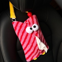 Pink Cartoon Monster Tissue Box, Plush Tissue Holder for Car or Home, Cute and Fun Design thumbnail