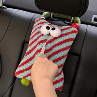 Blue And Red Cartoon Monster Tissue Box, Plush Tissue Holder for Car or Home, Cute and Fun Design thumbnail