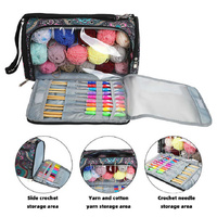 Geometric Patterns Multi-Functional Crochet Hook and Yarn Storage Bag – Convenient Carrying Case for Crochet, Knitting Tools, and Yarn, with Stylish P thumbnail