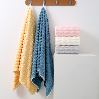 Dark Blue Thickened Coral Fleece Towel Set, Large Bath Towel & Face Towel Combo, Soft & Absorbent Towels for Home Use thumbnail