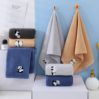 2 Pcs Blue Panda Print Soft Cotton Hand Towel, Super Absorbent Mini Towels, 34x75cm thumbnail