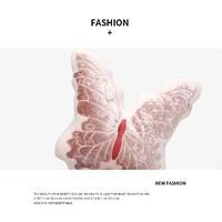 Pink 30cm Butterfly Shaped Throw Pillow - Soft Decorative Cushion with Embroidered Butterfly Design thumbnail