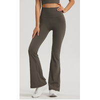 Blue High-Waisted Lycra Yoga Bell-Bottom Pants for Women - Tummy Control & Butt Lifting thumbnail