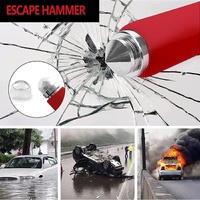 Red Multifunctional Car Steering Wheel Lock - Adjustable and Telescopic Anti-theft & Window Breaker Safety Tool thumbnail