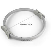 2 PCS Black 38cm Pilates Ring Circle with Comfort Foam Handles for Core & Muscle Toning thumbnail