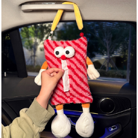 2 PCS Red Cute Plush Tissue Box Holder with Fun Character Design for Car and Home thumbnail