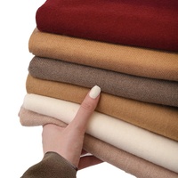 Wine Red 2 PCS Faux Cashmere Solid Color Scarf Shawl with Tassels - Warm Korean Style Wrap (180cm x 70cm) thumbnail