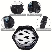 Black Mesh Drawstring Swim Backpack with Wet Bag - Durable Beach Gym Bag for Wet Gear thumbnail